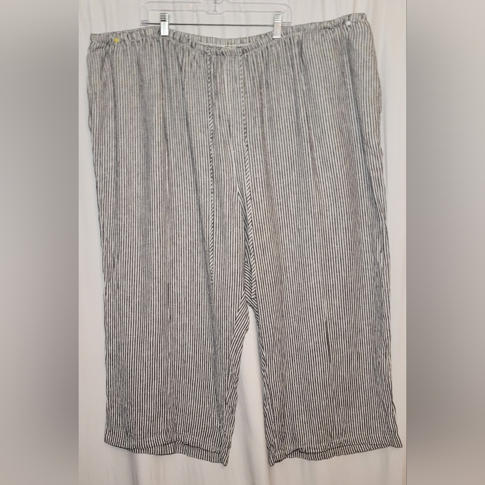 Striped Wide-Leg Women's Pants - Black & White